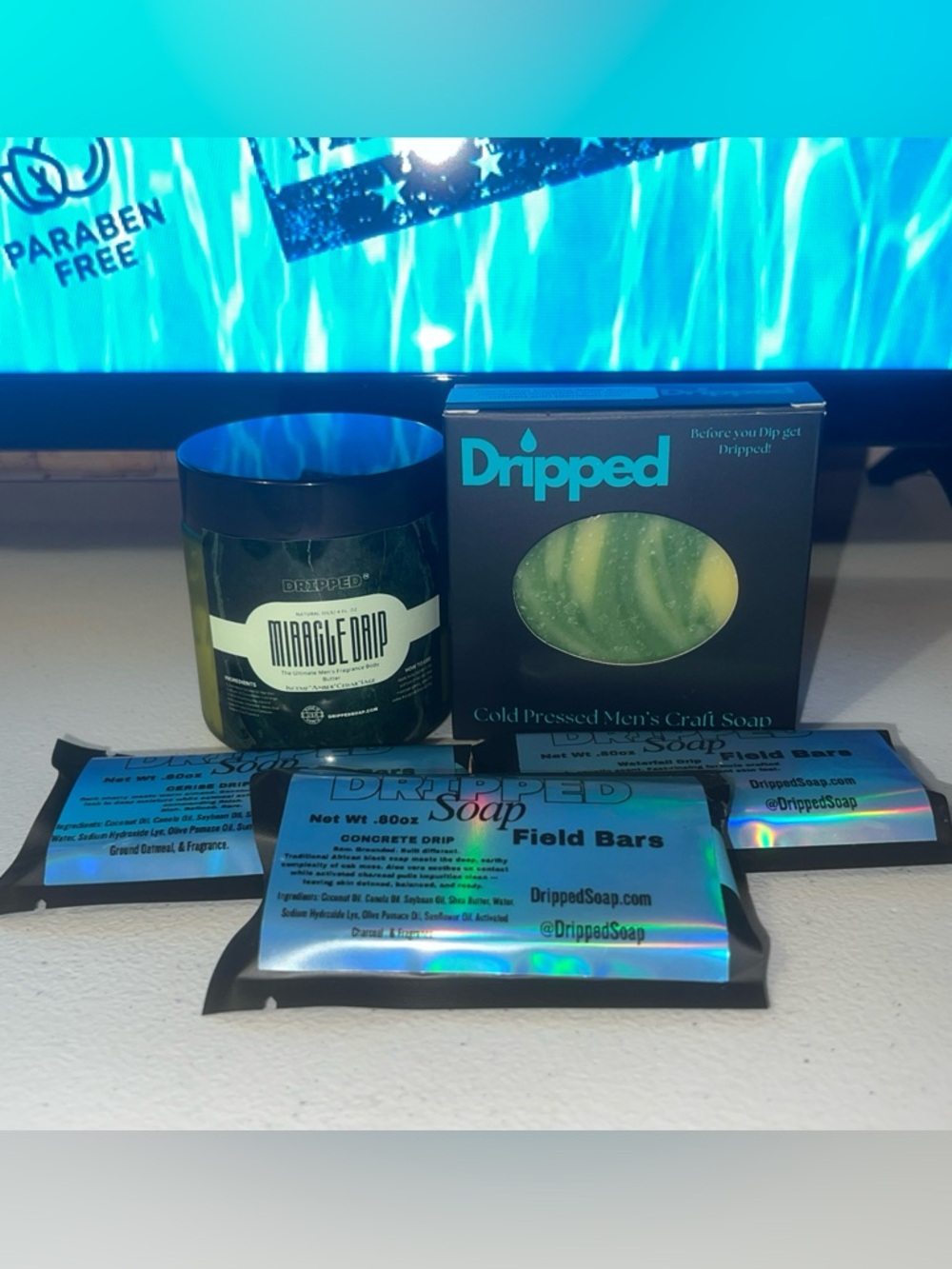 Dripped Soap Dripped Experiece Pack Cologne BODY BUTTR 3 Travel Bars 1 Large Bar